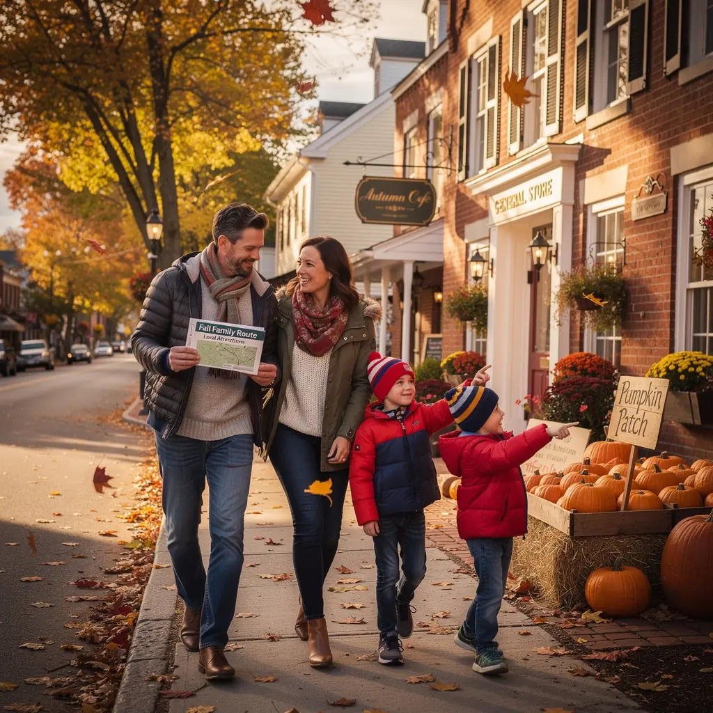 Kartka z trasą podróży z oznaczonymi atrakcjami turystycznymi.